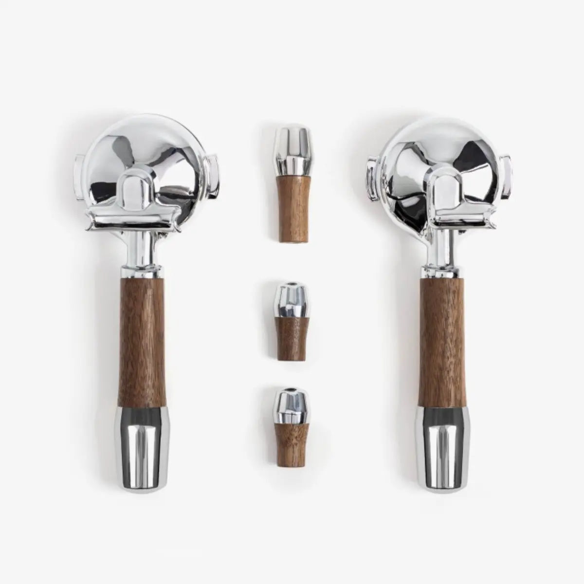 Wiedemann Manufaktur Elegant Handle Set for ECM with Tilt Levers V2 with Portafilter Walnut