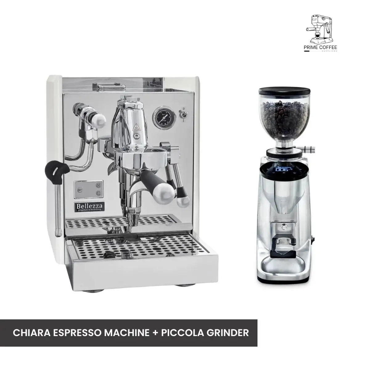Bellezza Home Espresso Bundle - Chiara Dual Boiler Espresso & Piccola Grinder