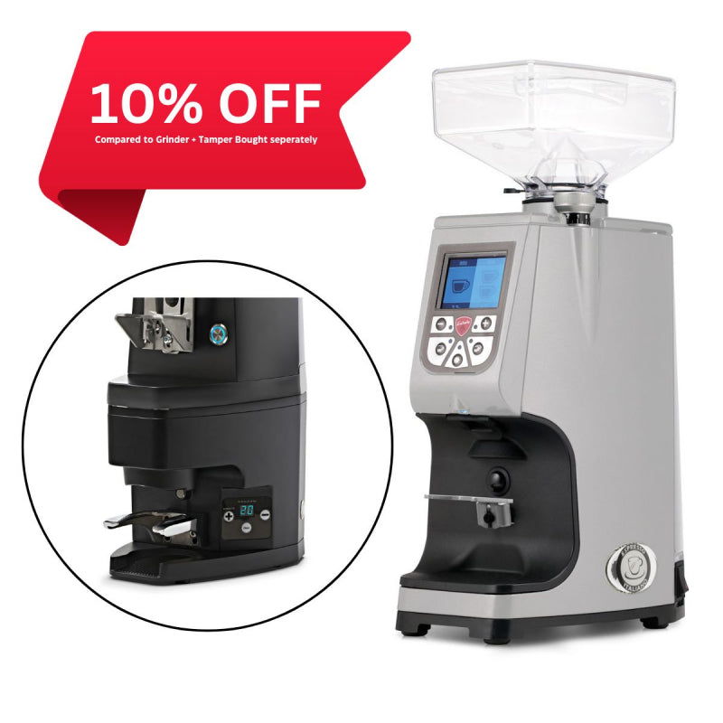 Eureka Atom 60 Grinder + Atom Automatic Tamper - Silver 10% off