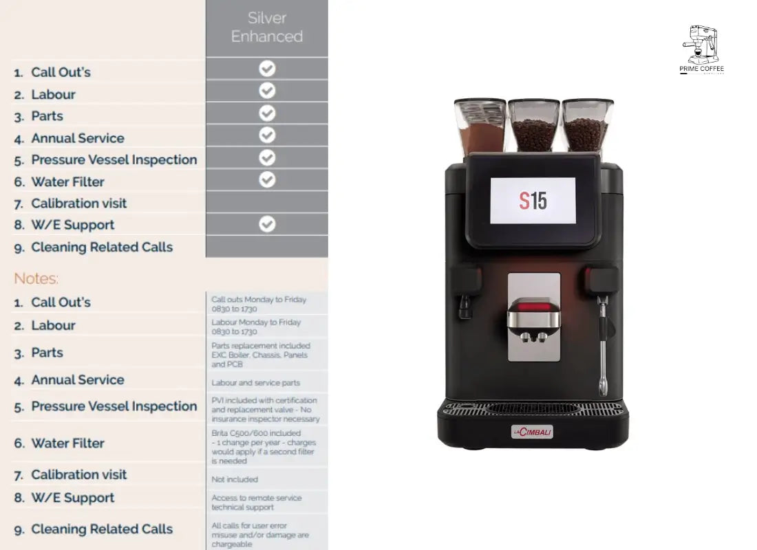 La Cimbali S15 Silver Service Contract