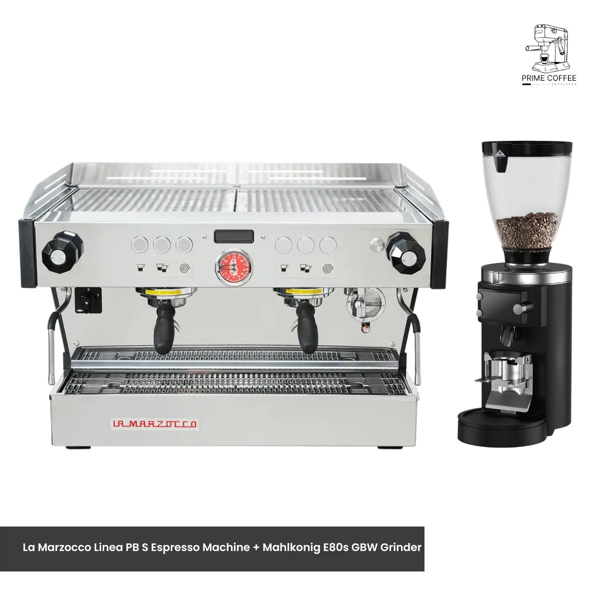 La Marzocco Linea PB S 2 Group Espresso Machine + Mahlkonig E80s GBW Grinder - Commercial Bundle Kit