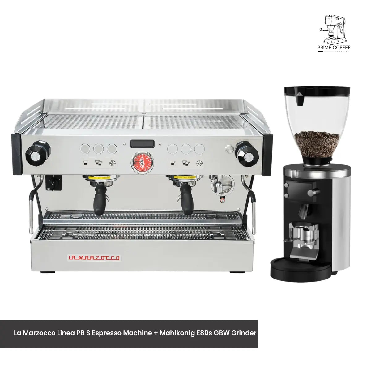 La Marzocco Linea PB S 2 Group Espresso Machine + Mahlkonig E80s GBW Grinder - Commercial Bundle Kit