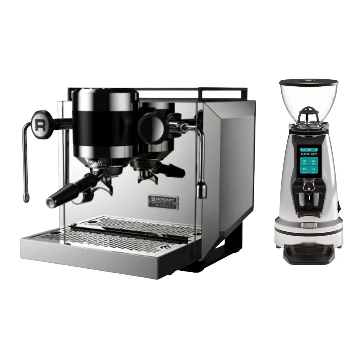 Rocket Bicocca Espresso Machine + Spluga Élite Grinder - Home Bundle Kit Stainless Steel
