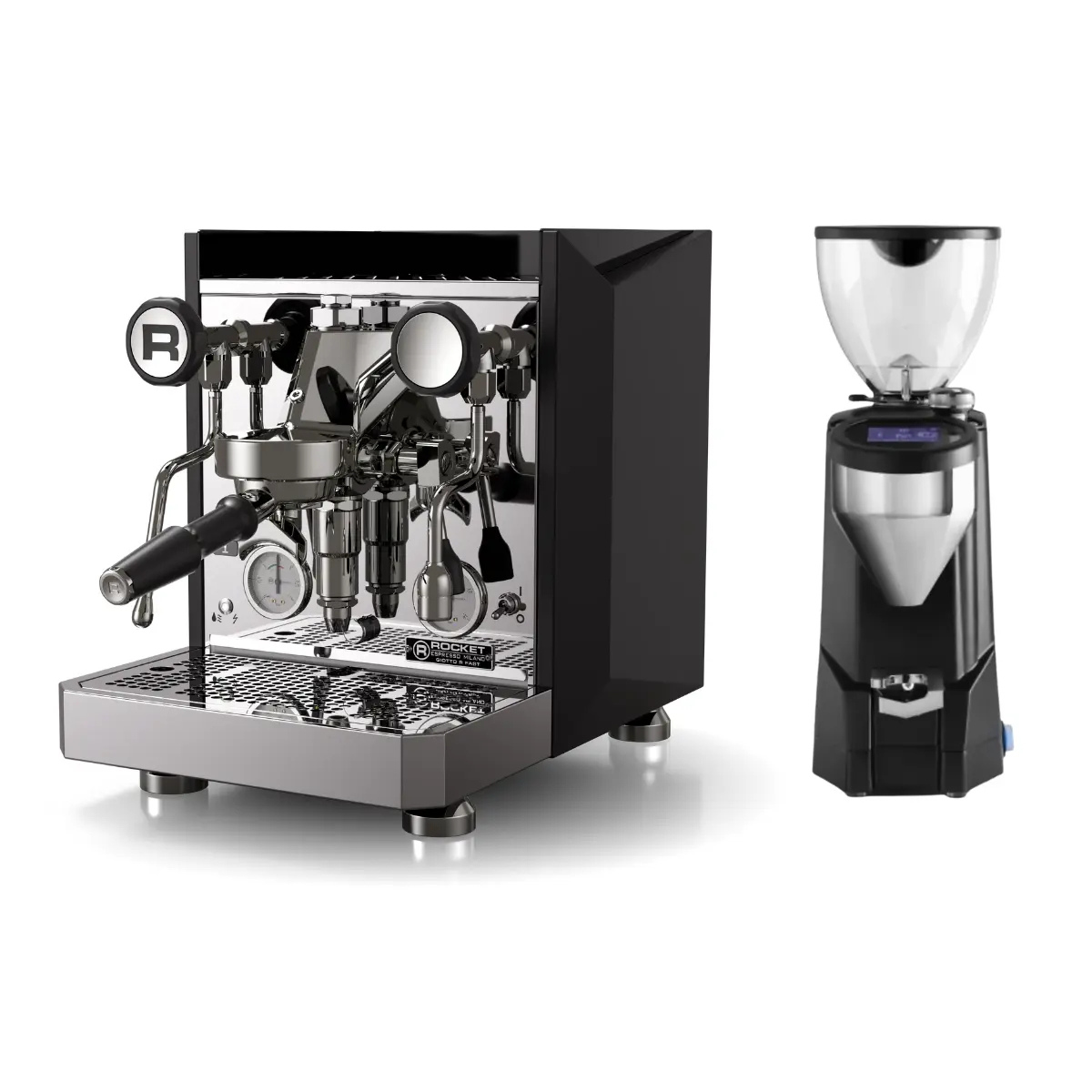 Rocket Giotto R Fast Espresso Machine + Fausto Grinder - Home Bundle Kit Black
