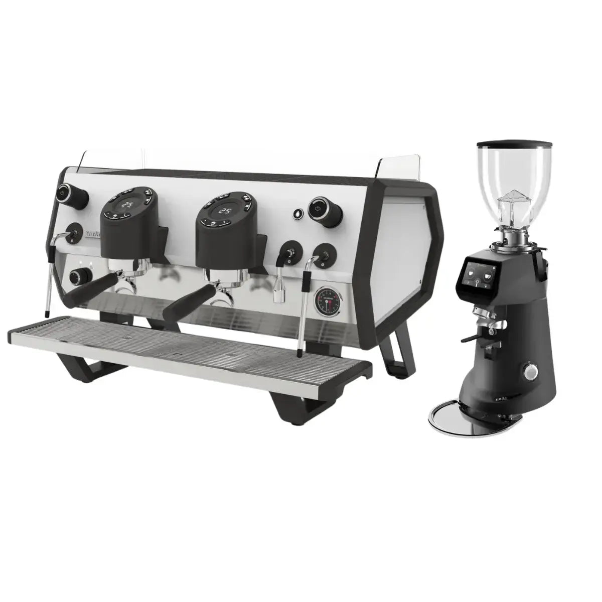 Sanremo D8 Plus 2 Group + SR64 EVO Pro Sense (Grind by Weight) Commercial Bundle Kit Black and White