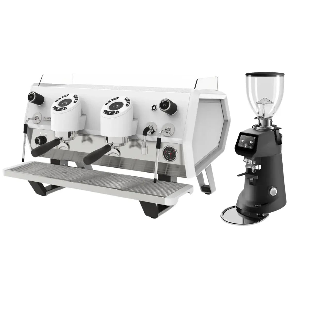 Sanremo D8 Plus 2 Group + SR64 EVO Pro Sense (Grind by Weight) Commercial Bundle Kit Full White