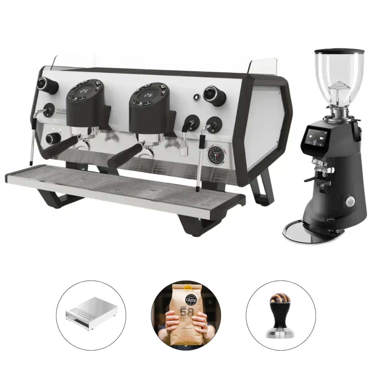 Sanremo D8 Plus 2 Group + SR64 EVO Pro Sense (Grind by Weight) Commercial Bundle Kit