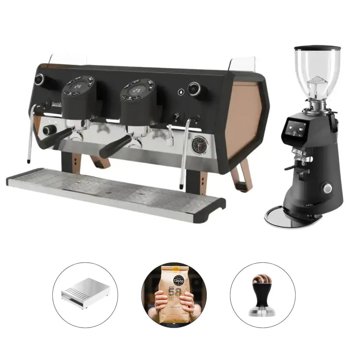 Sanremo D8 Plus 2 Group + SR64 EVO Pro Sense (Grind by Weight) Commercial Bundle Kit