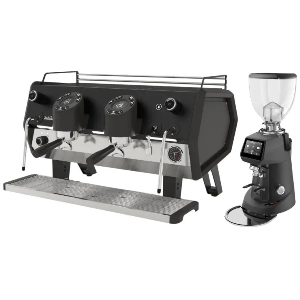 Sanremo D8 Pro 2 Group + SR64 EVO Pro Sense (Grind by Weight) Commercial Bundle Kit Black