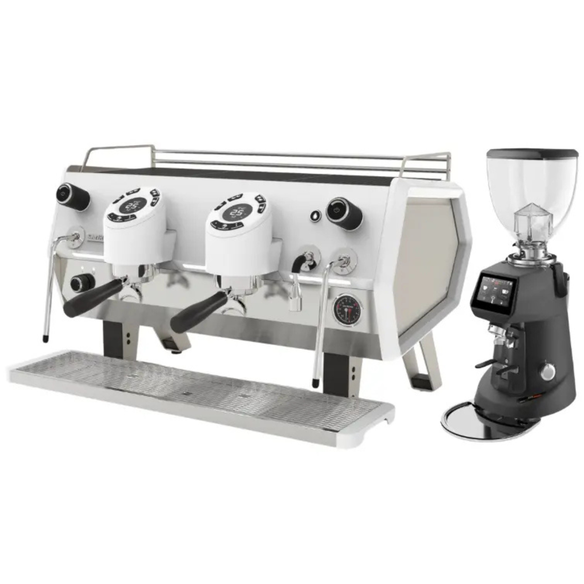 Sanremo D8 Pro 2 Group + SR64 EVO Pro Sense (Grind by Weight) Commercial Bundle Kit Champagne