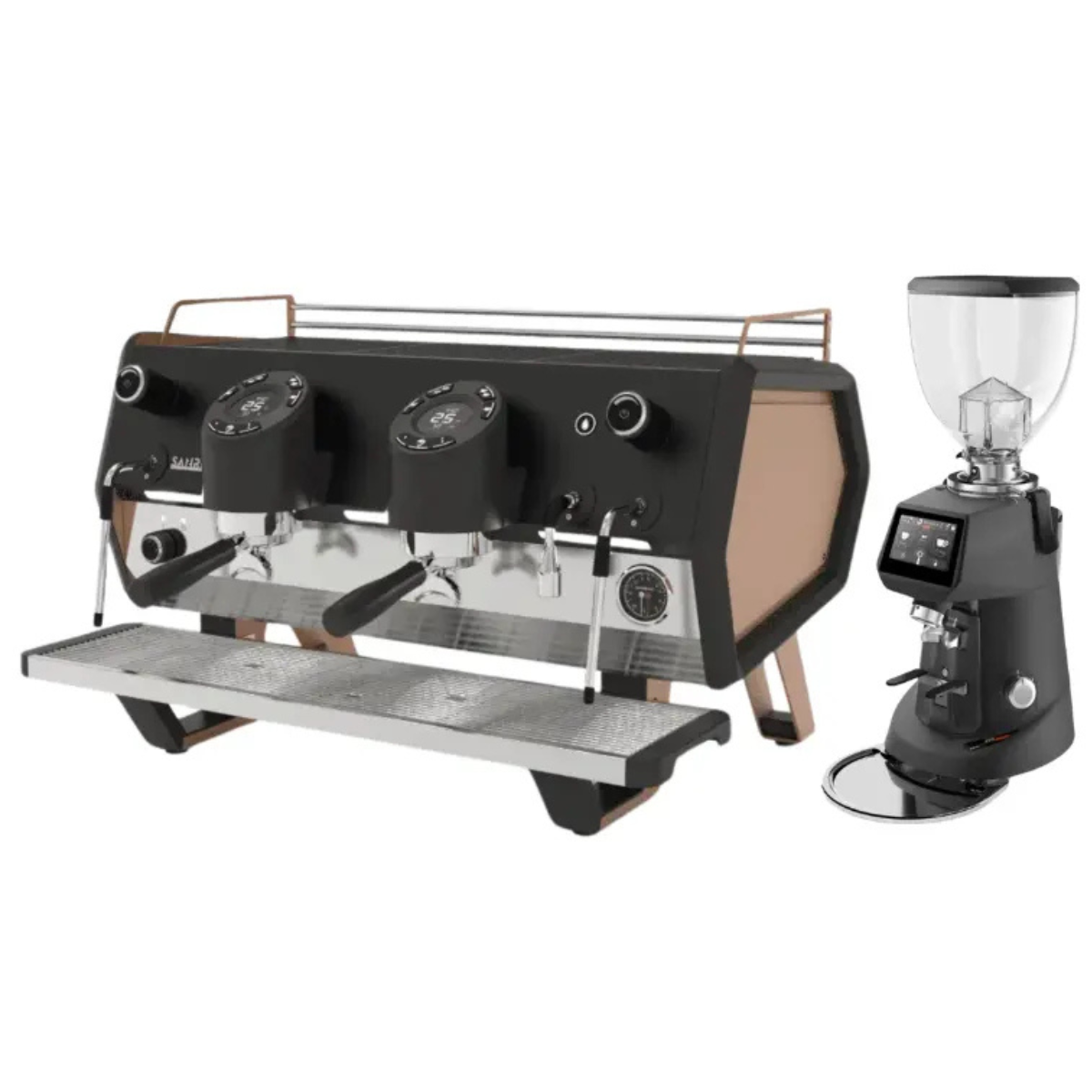 Sanremo D8 Pro 2 Group + SR64 EVO Pro Sense (Grind by Weight) Commercial Bundle Kit Copper Gold