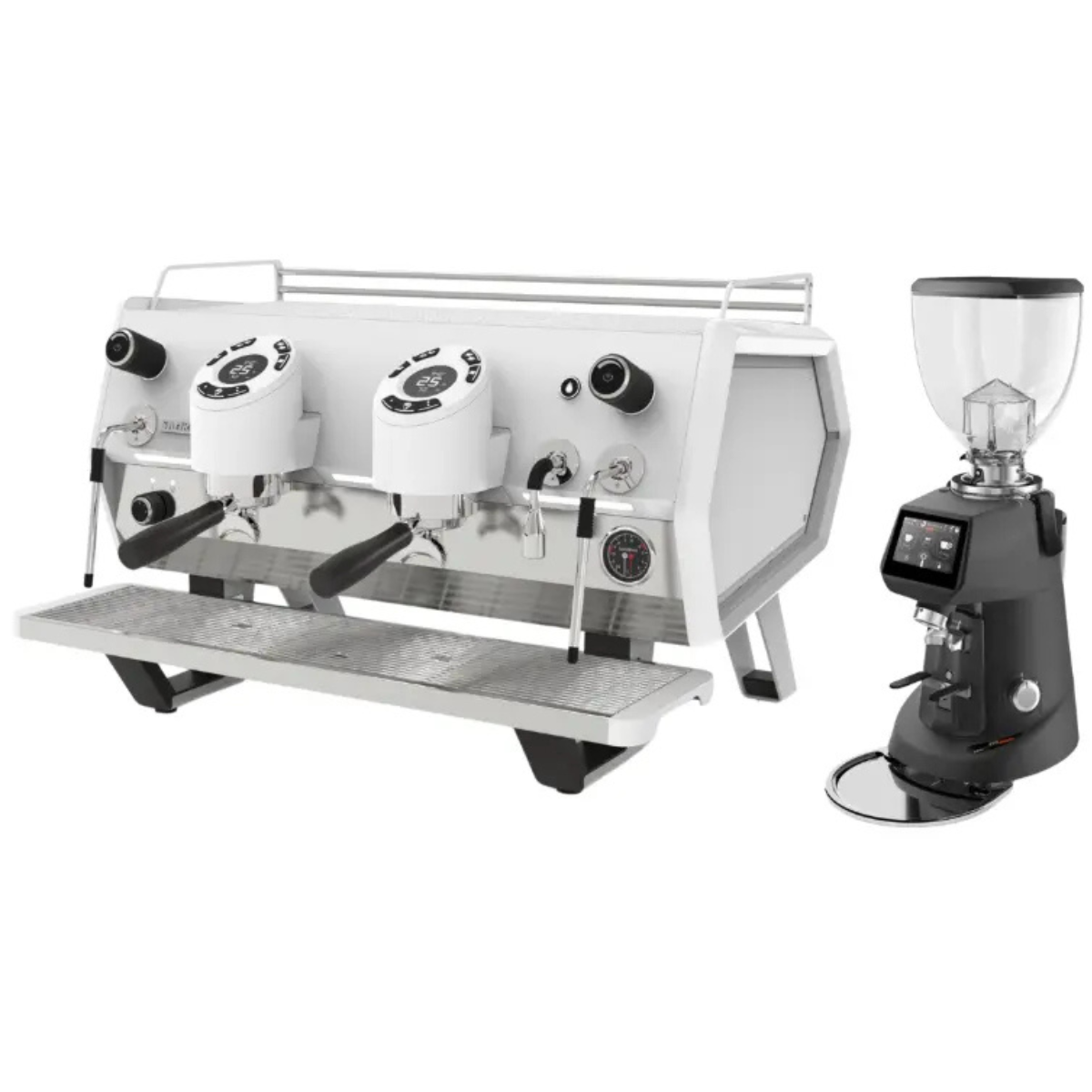 Sanremo D8 Pro 2 Group + SR64 EVO Pro Sense (Grind by Weight) Commercial Bundle Kit Full White