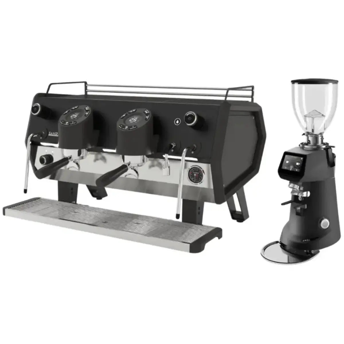Sanremo D8 Pro 2 Group + SR83 E Pro Grinder Commercial Bundle Kit Black