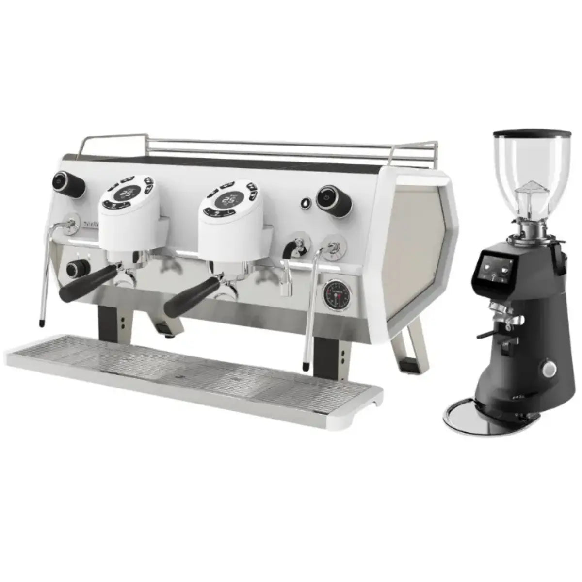 Sanremo D8 Pro 2 Group + SR83 E Pro Grinder Commercial Bundle Kit Champagne