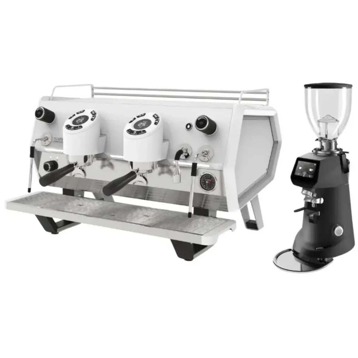Sanremo D8 Pro 2 Group + SR83 E Pro Grinder Commercial Bundle Kit Full White