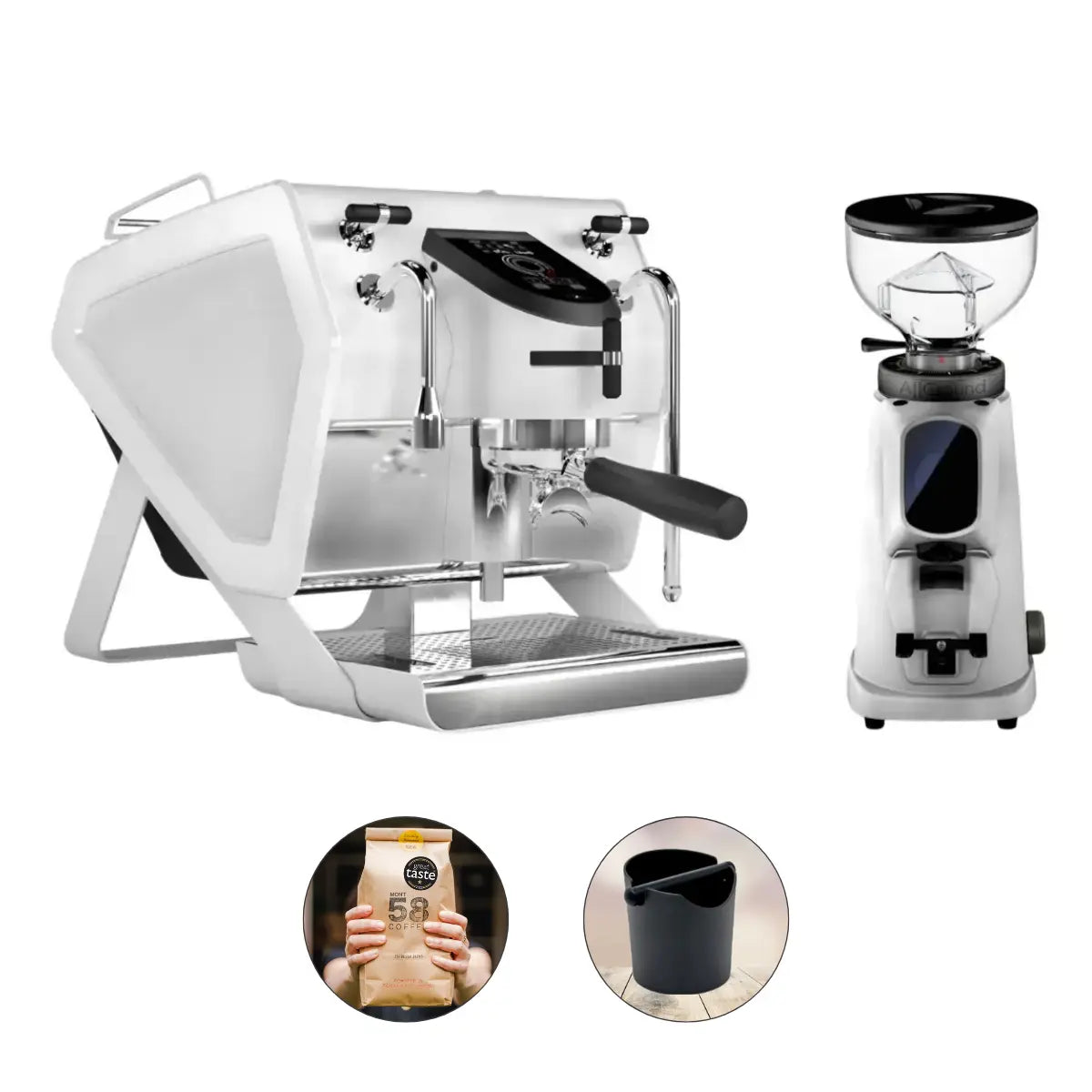 Sanremo YOU Espresso Machine + Fiorenzato All Ground Sense Grinder - Home Bundle Kit Standard White