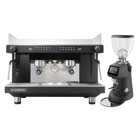 Sanremo Zoe Competition 2 Group Espresso Machine + SR64 EVO Pro Sense Grinder - Commercial Bundle Kit Black