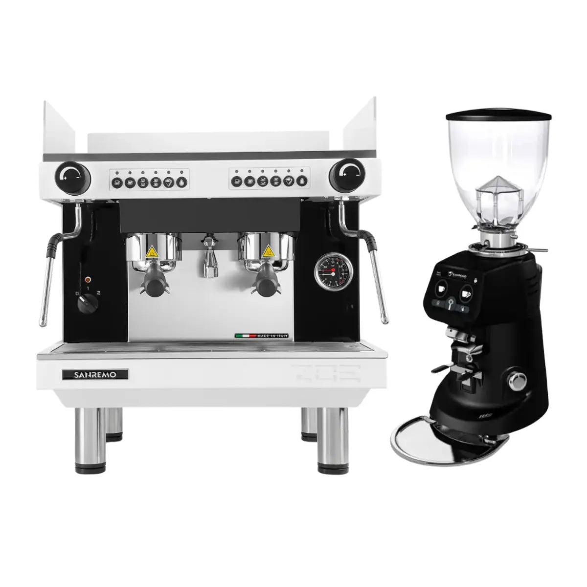 Sanremo Zoe Kompact 2 Group Espresso Machine + SR64 EVO Grinder - Commercial Bundle Kit White