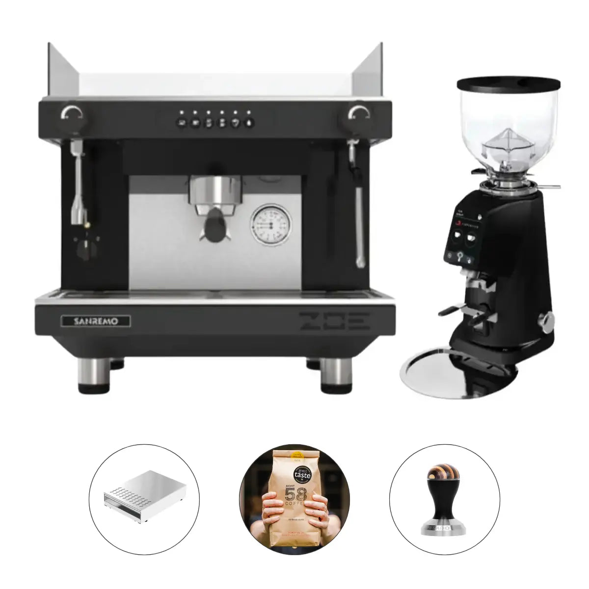 Sanremo Zoe SED 1 Group Espresso Machine + Fiorenzato F4 EVO Grinder - Commercial Bundle Kit