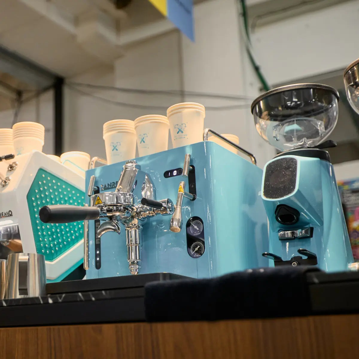 Sanremo Cube-R Espresso Machine + Fiorenzato All Ground Sense Grinder Blue - Prime Coffee Suppliers