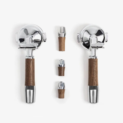 Wiedemann Manufaktur Elegant Handle Set for ECM with Tilt Levers V2 with Portafilter Walnut