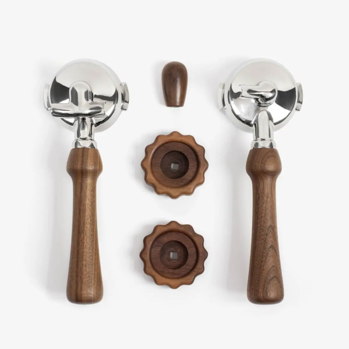 Wiedemann Manufaktur Classic Wooden Handle Set for Rocket Portafilter Walnut
