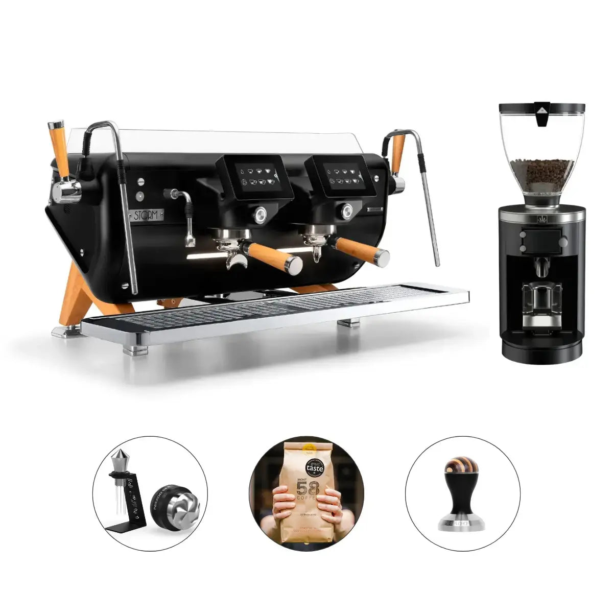 Barista Attitude Storm Multiboiler 2 Group + Mahlkonig E80W GBS Grinder - Commercial Bundle Kit