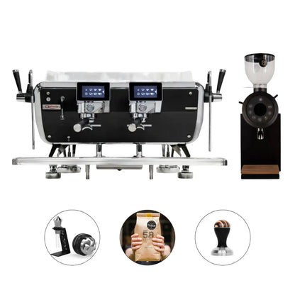 Barista Attitude Tempesta Multiboiler 2 Group Espresso Machine + Bentwood Vertical 63 Grinder - Commercial Bundle Kit