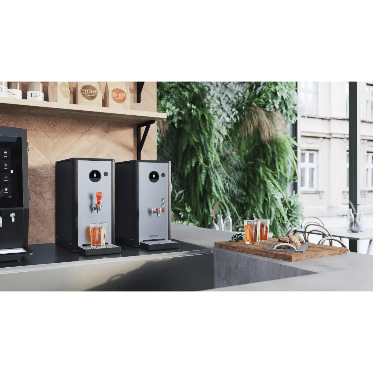 Bravilor Esprecious 21L Fresh Milk, Bean to Cup Coffee & Espresso Machine + Instant Canister + Added Grinder