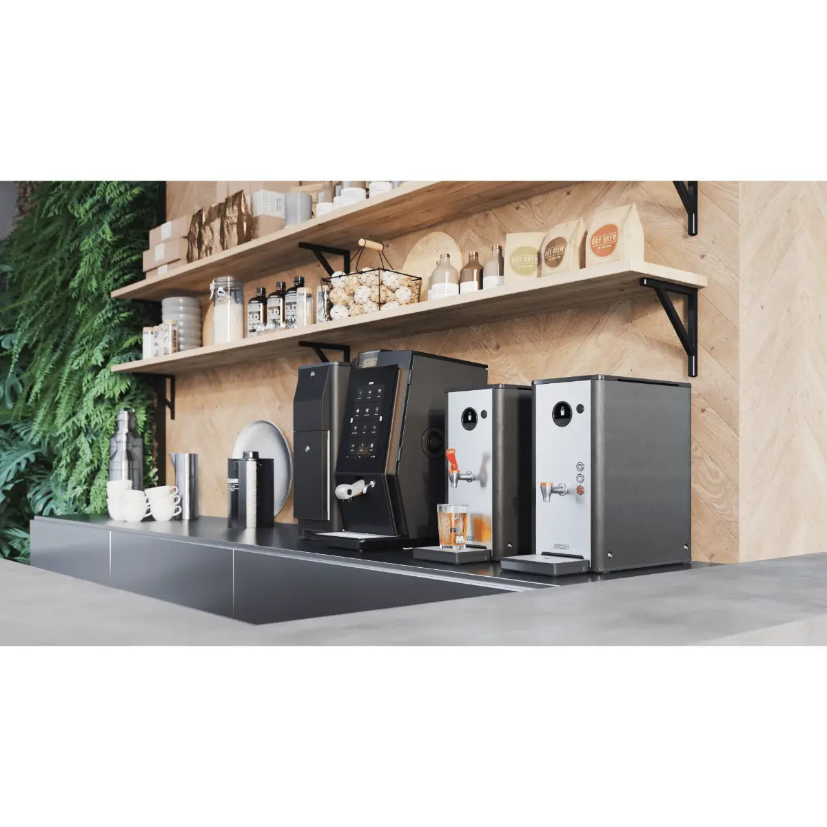 Bravilor Esprecious 21L Fresh Milk, Bean to Cup Coffee & Espresso Machine + Instant Canister + Added Grinder