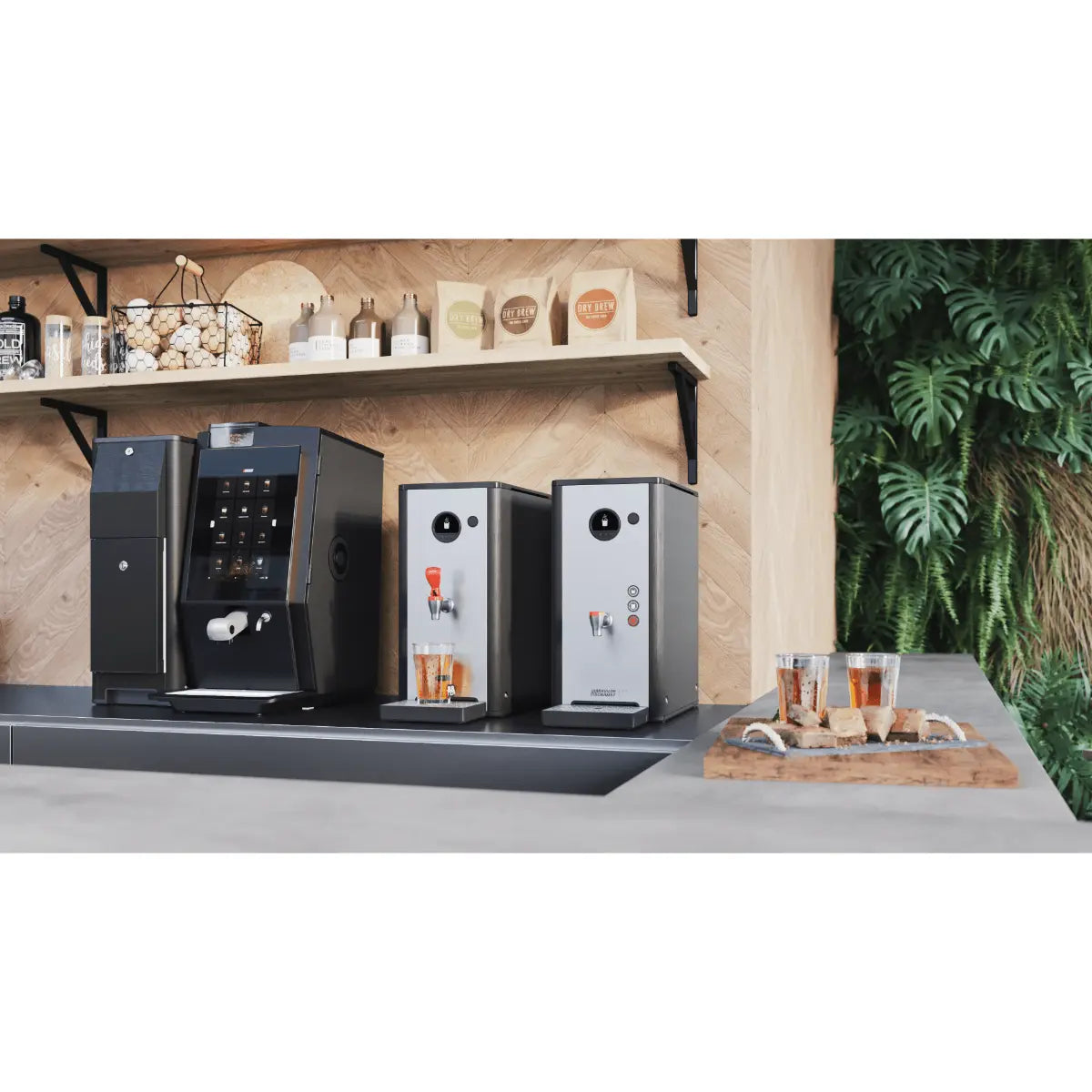 Bravilor Esprecious 21L Fresh Milk, Bean to Cup Coffee & Espresso Machine + Instant Canister + Added Grinder