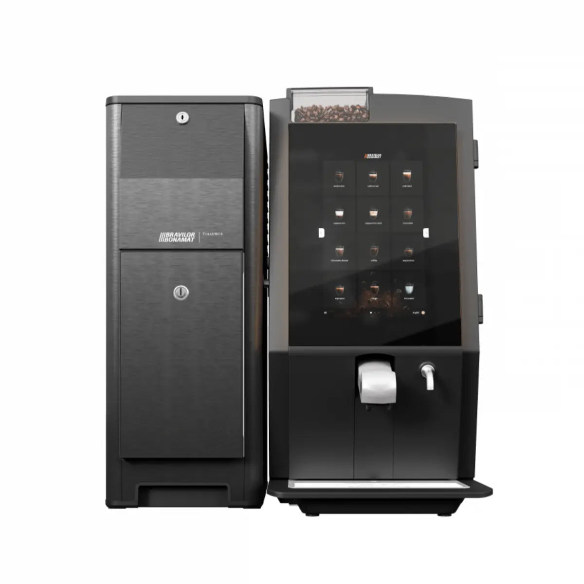 Bravilor Esprecious 21L Fresh Milk, Bean to Cup Coffee & Espresso Machine + Instant Canister + Added Grinder