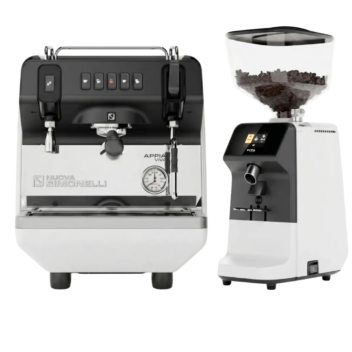 Nuova Simonelli Appia Viva Standard Espresso Machine + Viva Espresso Grinder Commercial Bundle Kit - Espresso Bundle - Prime Coffee Suppliers