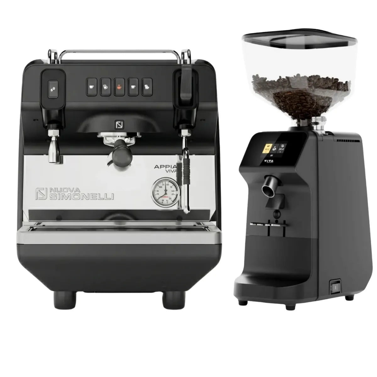 Nuova Simonelli Appia Viva Standard Espresso Machine + Viva Espresso Grinder Commercial Bundle Kit - Espresso Bundle - Prime Coffee Suppliers