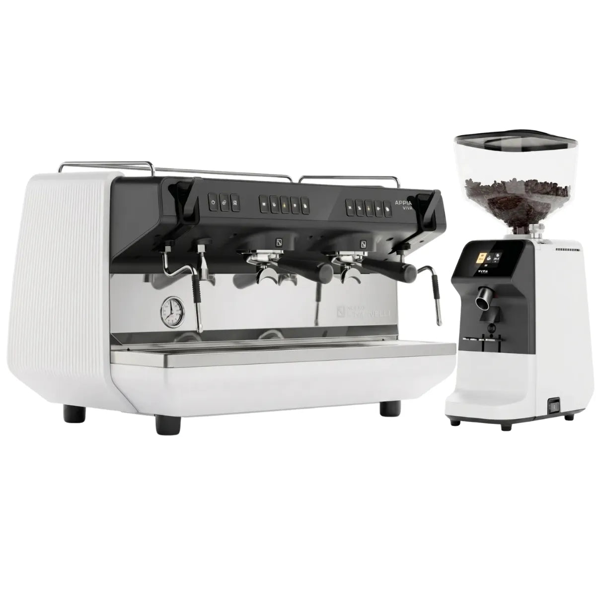 Nuova Simonelli Appia Viva Standard Espresso Machine + Viva Espresso Grinder Commercial Bundle Kit - Espresso Bundle - Prime Coffee Suppliers
