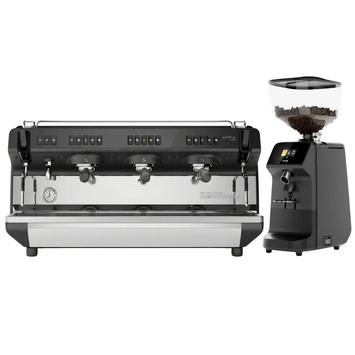 Nuova Simonelli Appia Viva Standard Espresso Machine + Viva Espresso Grinder Commercial Bundle Kit - Espresso Bundle - Prime Coffee Suppliers