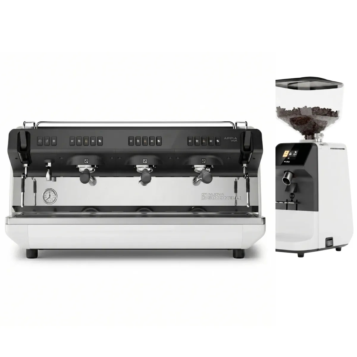 Nuova Simonelli Appia Viva Standard Espresso Machine + Viva Espresso Grinder Commercial Bundle Kit - Espresso Bundle - Prime Coffee Suppliers