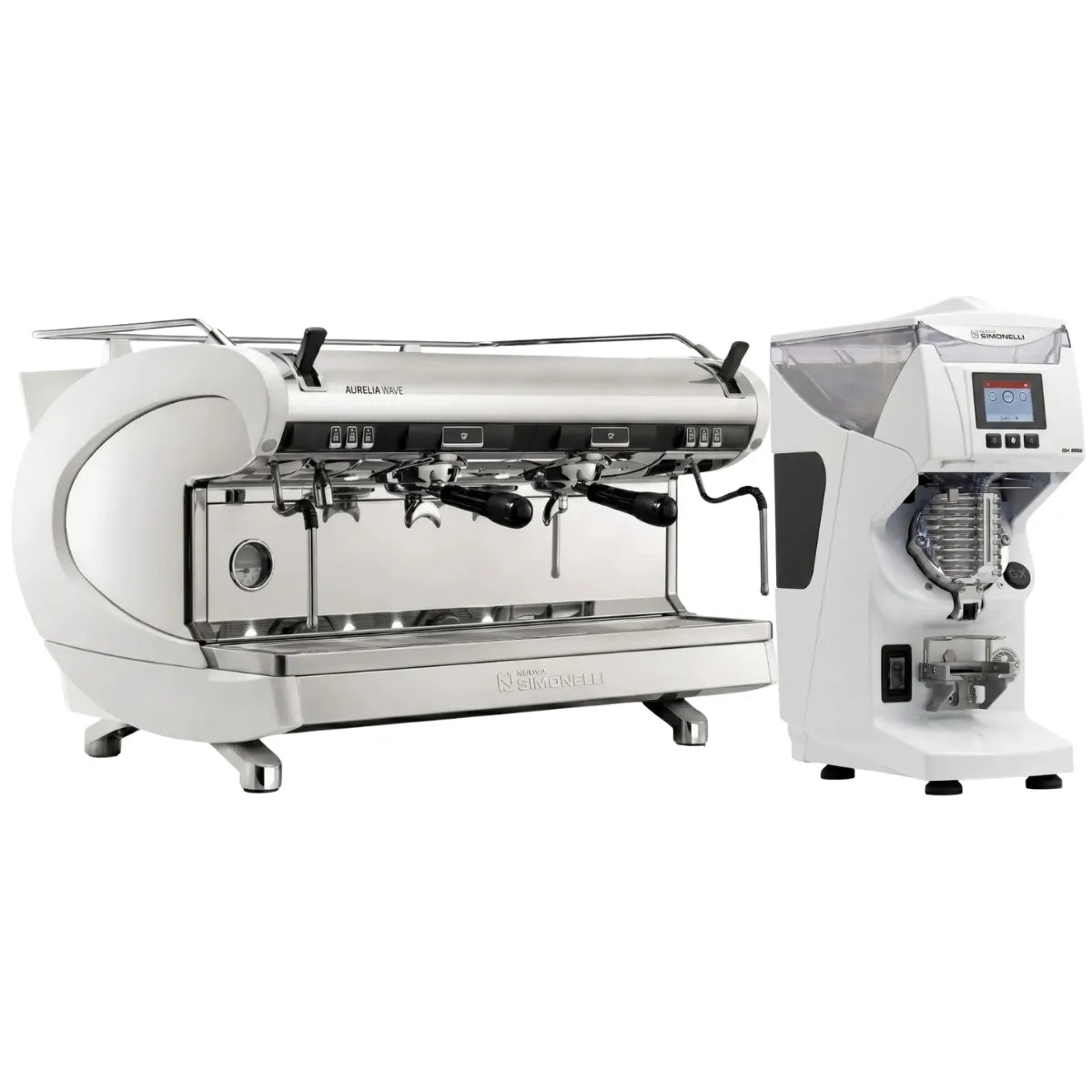 Nuova Simonelli Aurelia Wave Semi-Automatic Espresso Machine + GX85 Series Grinder Commercial Bundle Kit - Commercial Bundle - Prime Coffee Suppliers