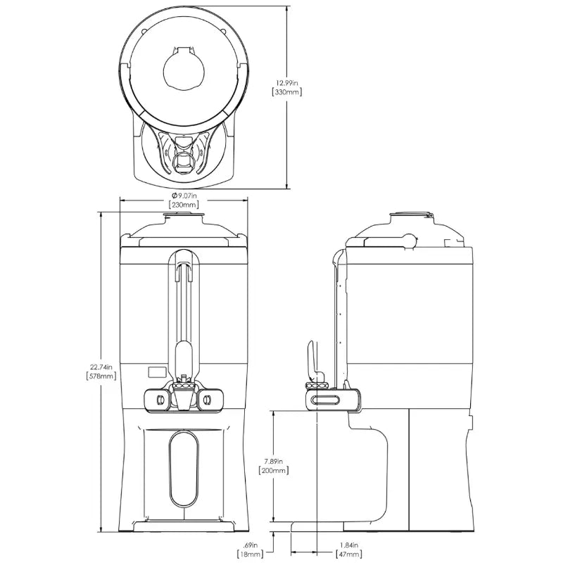 Bunn 1.5 Gallon Vacuum Insulated ThermoFresh GEN3 Mechanical Sight Gauge Server with Base