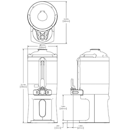 Bunn 1.5 Gallon Vacuum Insulated ThermoFresh GEN3 Mechanical Sight Gauge Server with Base