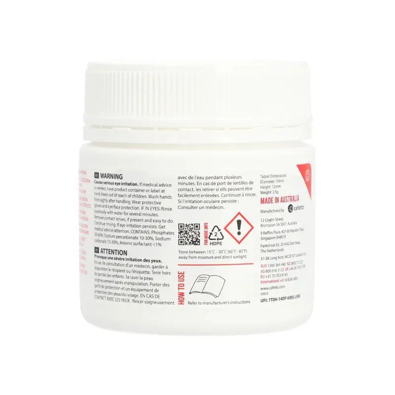 Cafetto J25 Espresso Machine Cleaning 2.5g - 60 Tablets