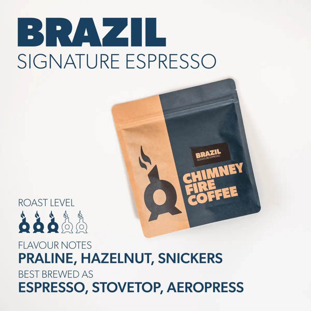 Chimney Fire Brazil Coffee Beans - Praline, Hazelnut, Snickers