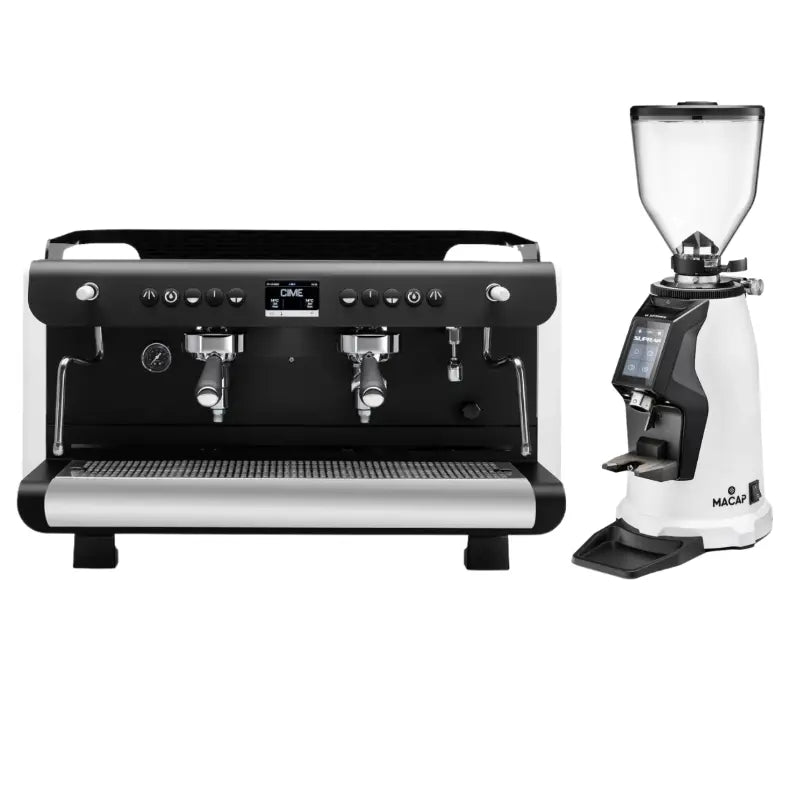 Cime Saturno MB-60 2 Group Espresso Machine + Macap Supra 83 G Series Grinder - Commercial Bundle Kit