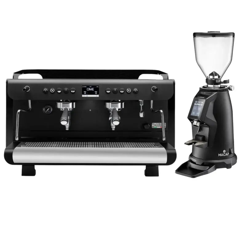 Cime Saturno MB-60 2 Group Espresso Machine + Macap Supra 83 G Series Grinder - Commercial Bundle Kit