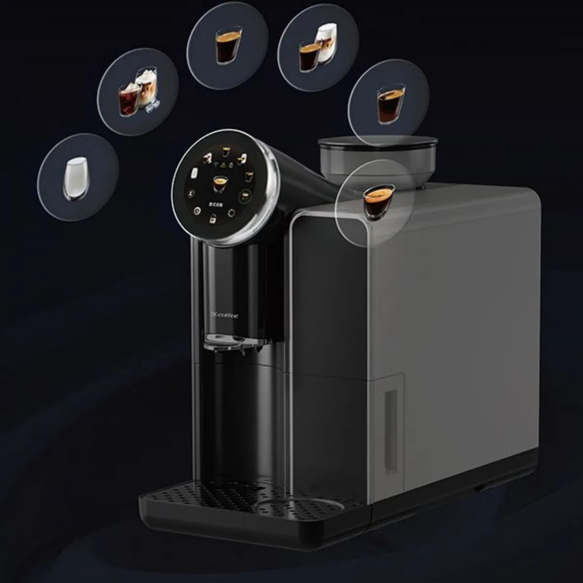 Dr. Coffee S01 Espresso Machine - Bean to Cup Fully Automatic, Ceramic Flat Burr