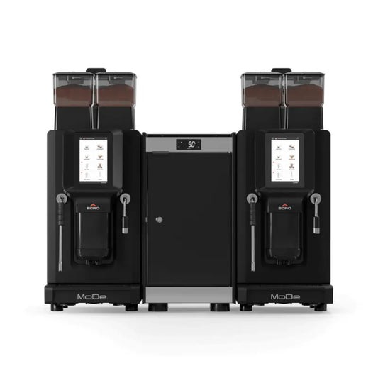 Egro MoDe 2x Pro Milk Fully Automatic Coffee Machine + MK6 Fridge Commercial Bundle