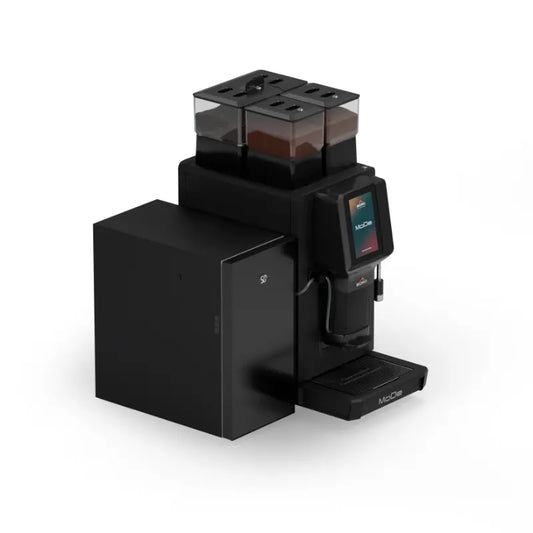 Egro MoDe Quick Milk Fully Automatic Coffee Machine + MK4 Compact 4.5-L Fridge Commercial Bundle