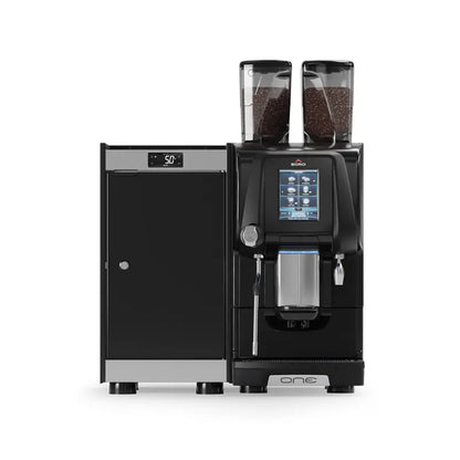 Egro One Top Milk Fully Automatic Coffee Machine + MK6 Compact 6L Fridge Commercial Bundle Touch