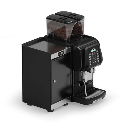 Egro One Top Milk Fully Automatic Coffee Machine + MK6 Compact 6L Fridge Commercial Bundle Keypad
