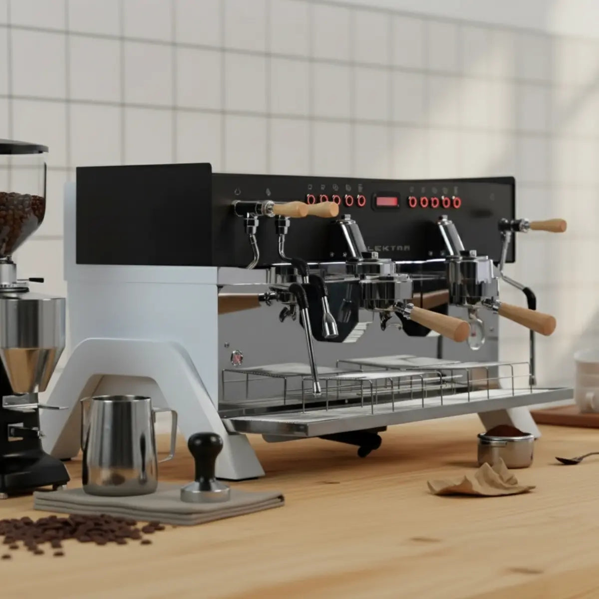 Elektra Eklipto 2 Group Espresso Machine Black and White